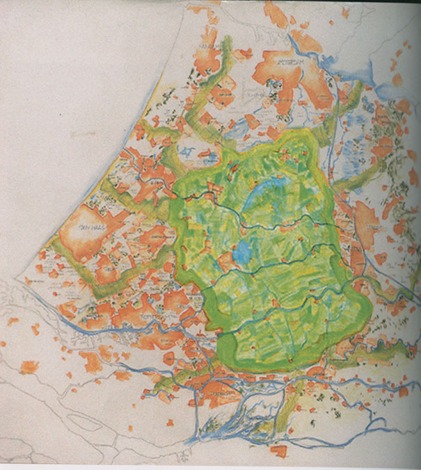 Figure 4. Where it is discovered that 600,000 house and more easily fit into the perimeter of the cites that surround and separate the Green Heart